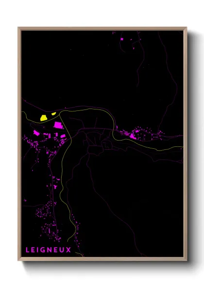 Une affiche de carte sur Leigneux