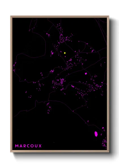 Une affiche de carte sur Marcoux