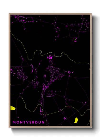 Une affiche de carte sur Montverdun