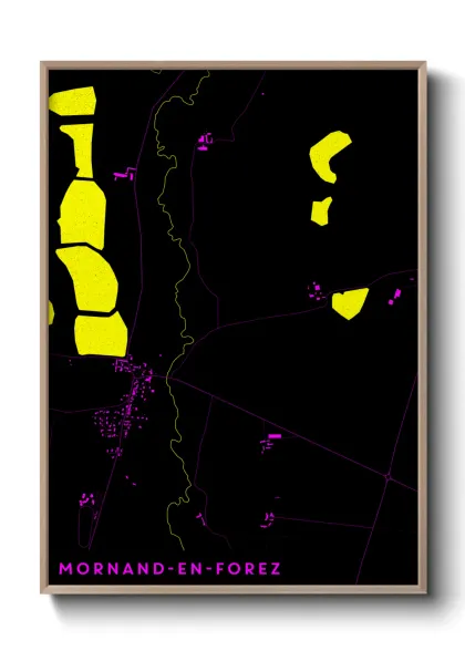 Une affiche de carte sur Mornand-en-Forez