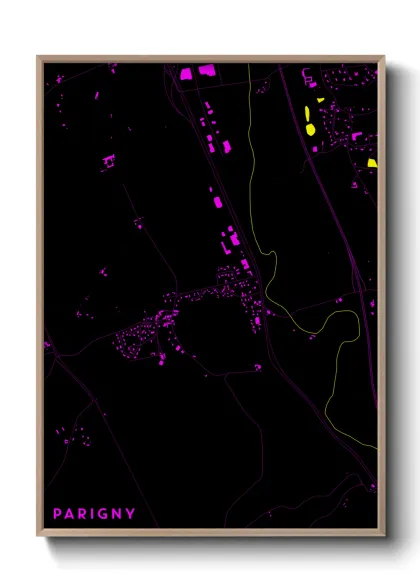 Une affiche de carte sur Parigny
