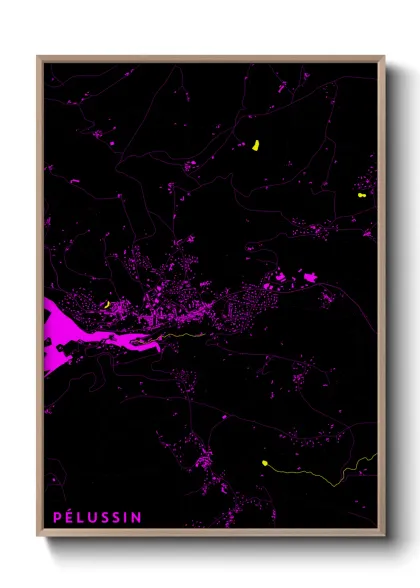 Une affiche de carte sur Pélussin