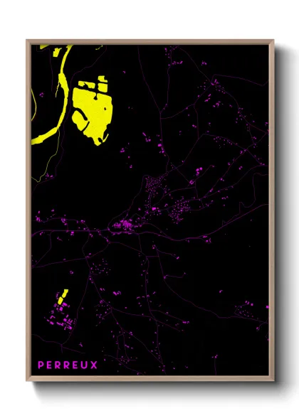 Une affiche de carte sur Perreux