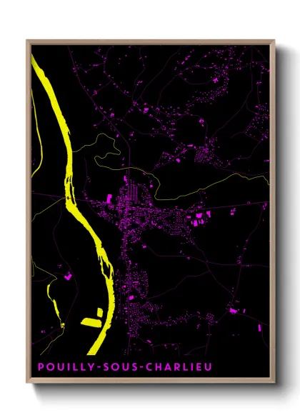 Une affiche de carte sur Pouilly-sous-Charlieu