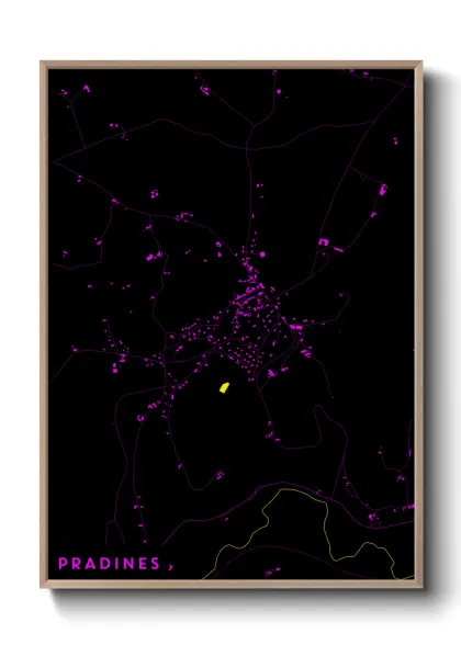 Une affiche de carte sur Pradines