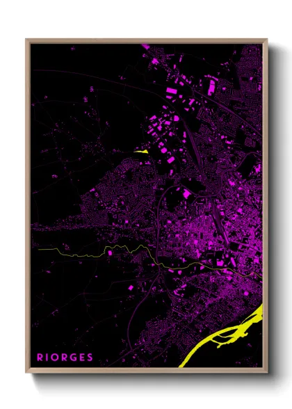 Une affiche de carte sur Riorges