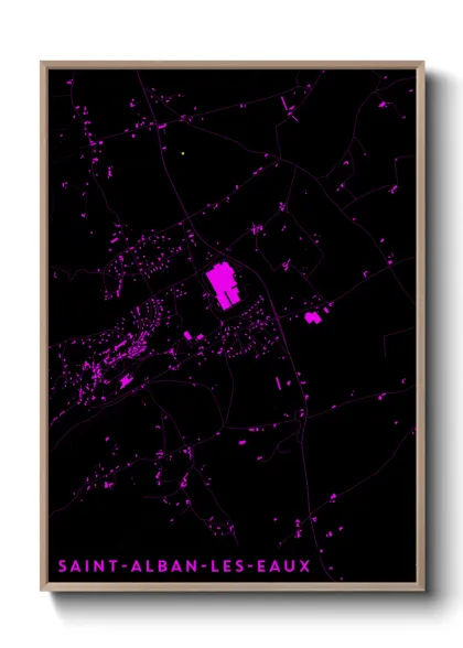 Une affiche de carte sur Saint-Alban-les-Eaux