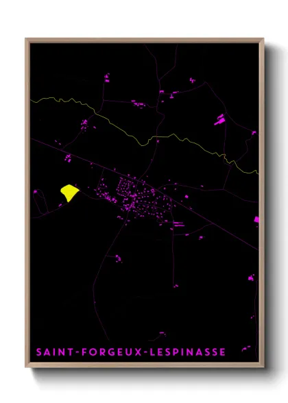 Une affiche de carte sur Saint-Forgeux-Lespinasse