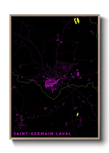 Une affiche de carte sur Saint-Germain-Laval