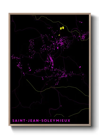 Une affiche de carte sur Saint-Jean-Soleymieux