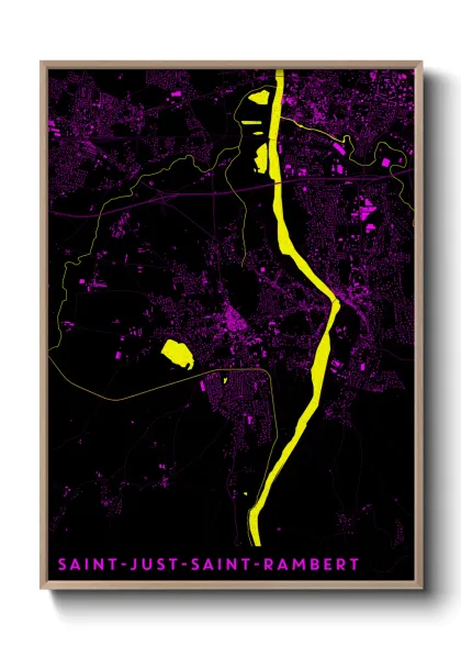 Une affiche de carte sur Saint-Just-Saint-Rambert