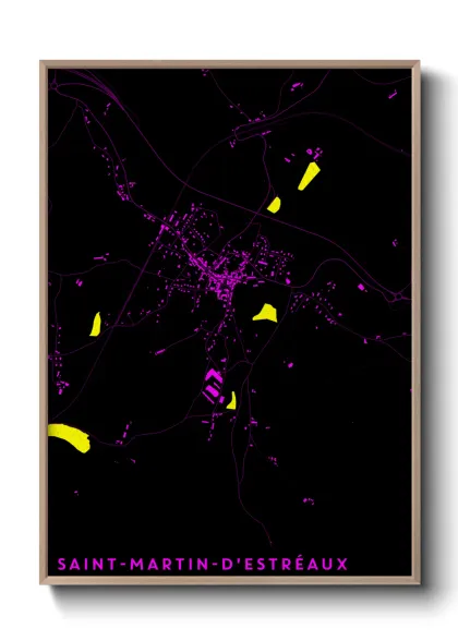 Une affiche de carte sur Saint-Martin-d'Estréaux