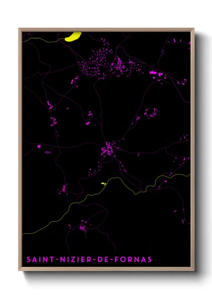 Une affiche de carte sur Saint-Nizier-de-Fornas