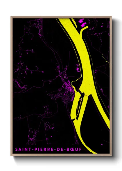 Une affiche de carte sur Saint-Pierre-de-Bœuf