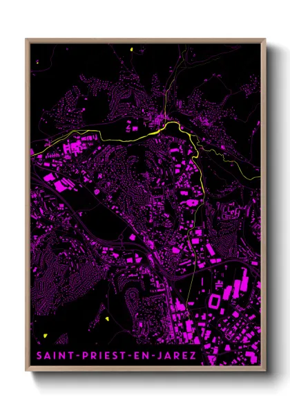 Une affiche de carte sur Saint-Priest-en-Jarez