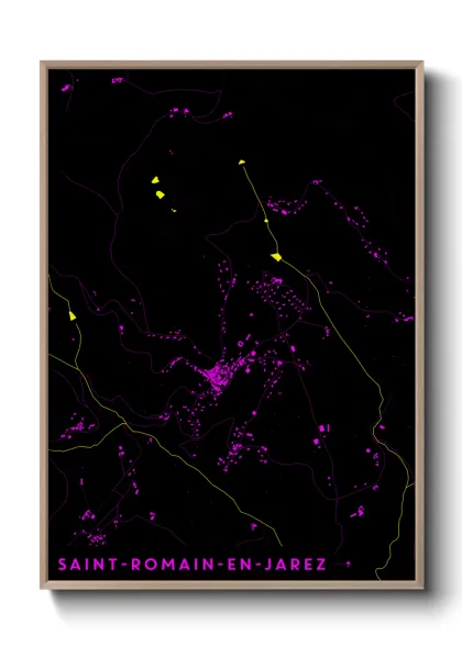 Une affiche de carte sur Saint-Romain-en-Jarez