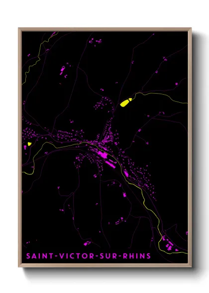 Une affiche de carte sur Saint-Victor-sur-Rhins