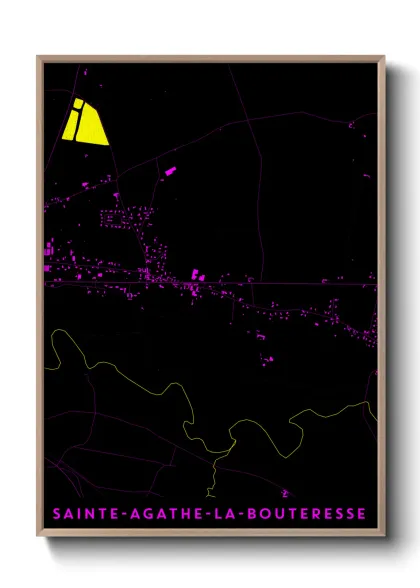 Une affiche de carte sur Sainte-Agathe-la-Bouteresse