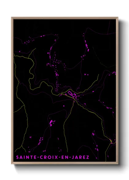 Une affiche de carte sur Sainte-Croix-en-Jarez