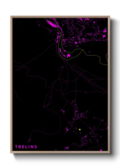 Une affiche de carte sur Trelins