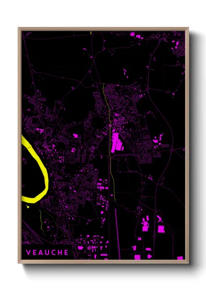Une affiche de carte sur Veauche