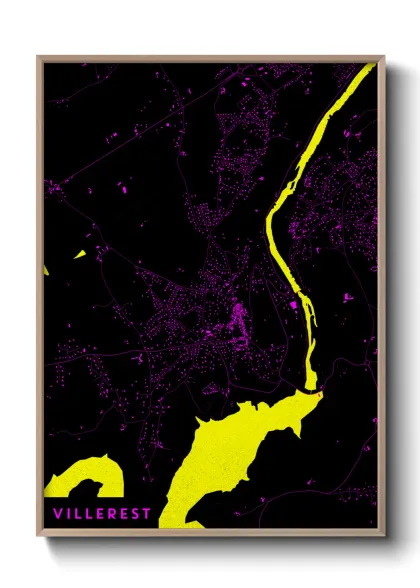 Une affiche de carte sur Villerest