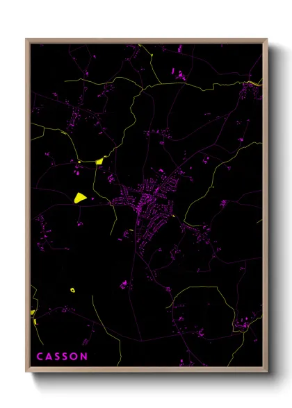 Une affiche de carte sur Casson