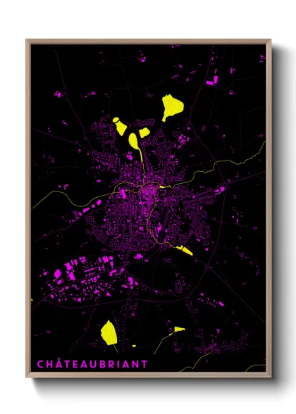 Une affiche de carte sur Châteaubriant