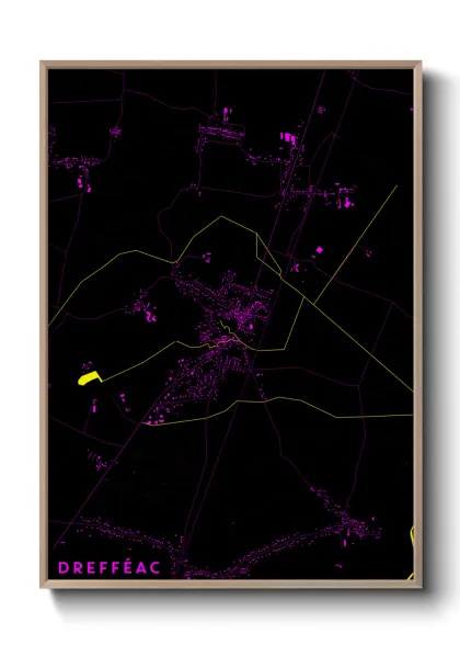 Une affiche de carte sur Drefféac