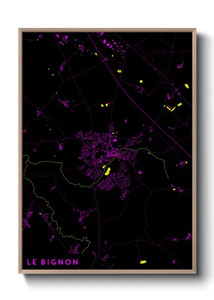 Une affiche de carte sur Le Bignon