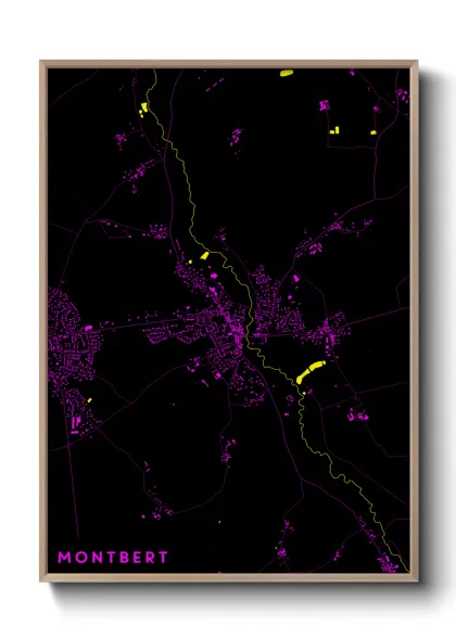 Une affiche de carte sur Montbert