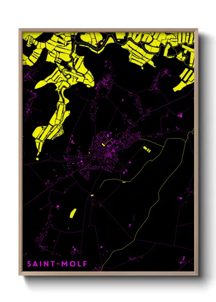 Une affiche de carte sur Saint-Molf