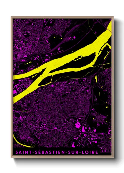 Une affiche de carte sur Saint-Sébastien-sur-Loire