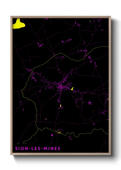 Une affiche de carte sur Sion-les-Mines