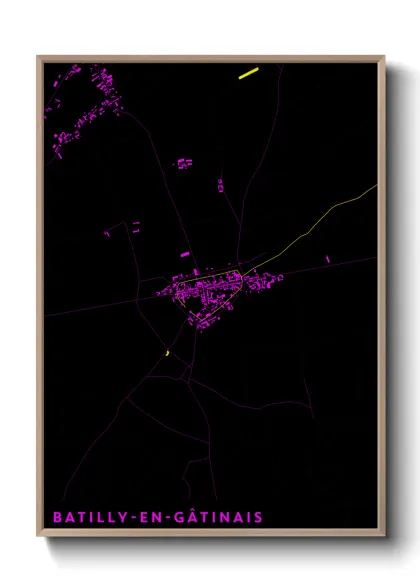 Une affiche de carte sur Batilly-en-Gâtinais