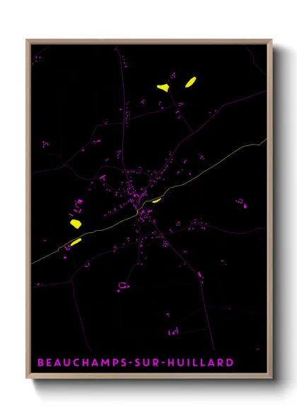 Une affiche de carte sur Beauchamps-sur-Huillard