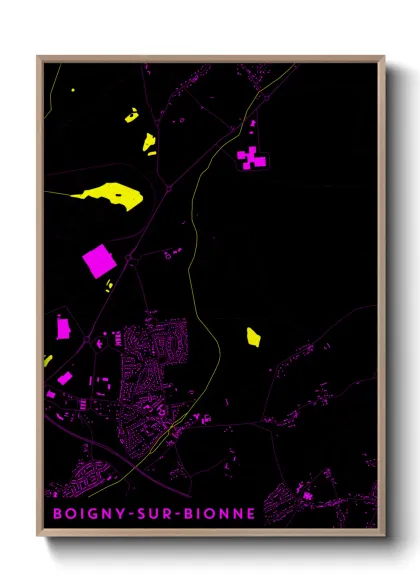 Une affiche de carte sur Boigny-sur-Bionne