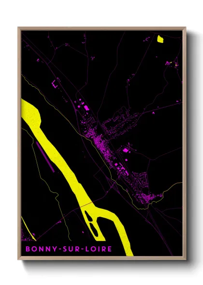 Une affiche de carte sur Bonny-sur-Loire