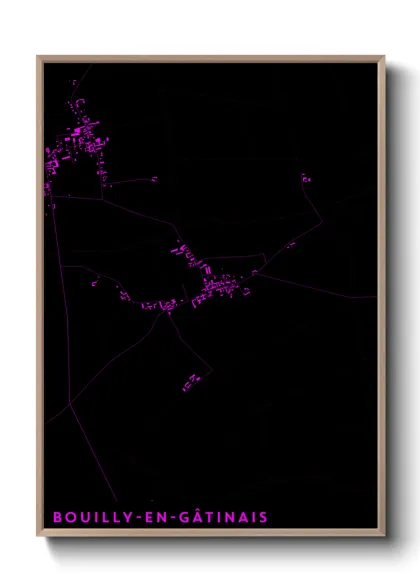 Une affiche de carte sur Bouilly-en-Gâtinais