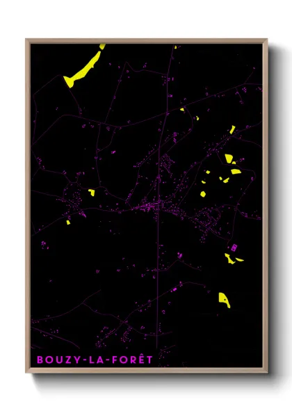 Une affiche de carte sur Bouzy-la-Forêt