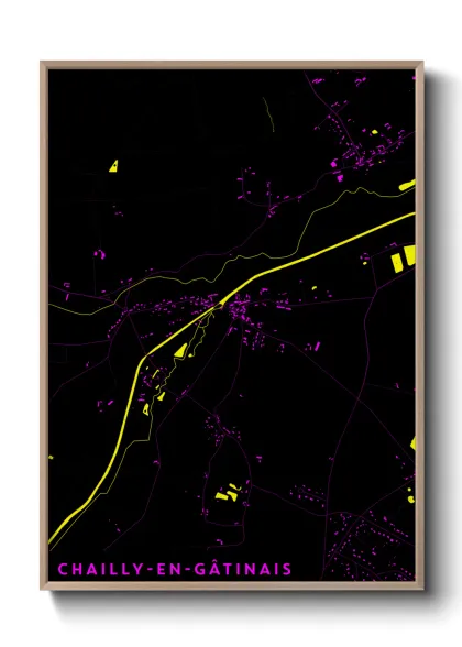 Une affiche de carte sur Chailly-en-Gâtinais