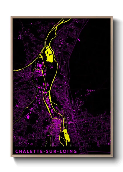 Une affiche de carte sur Châlette-sur-Loing