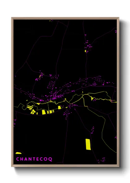 Une affiche de carte sur Chantecoq