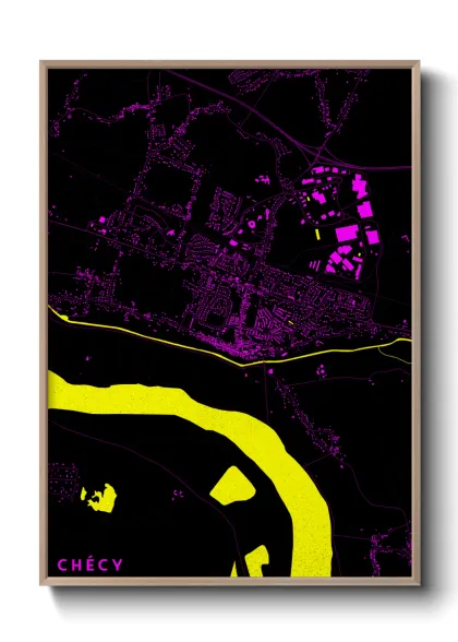 Une affiche de carte sur Chécy