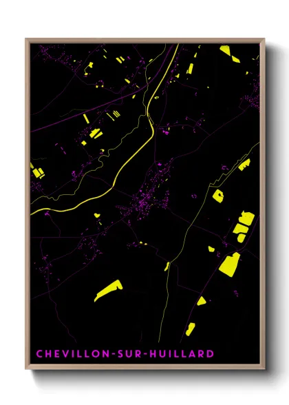 Une affiche de carte sur Chevillon-sur-Huillard