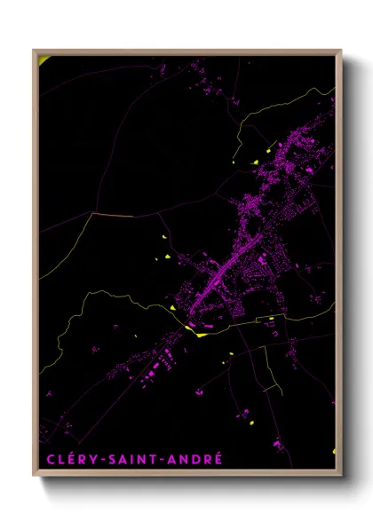 Une affiche de carte sur Cléry-Saint-André