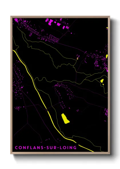Une affiche de carte sur Conflans-sur-Loing