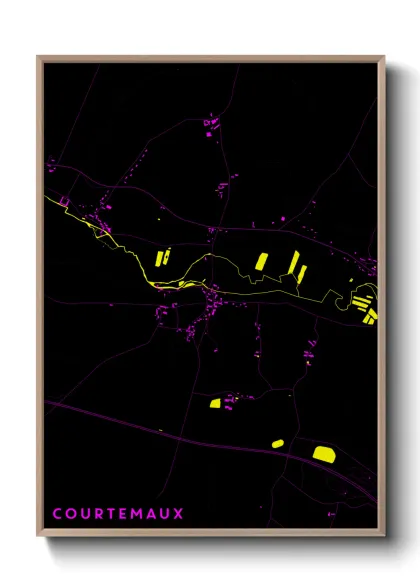 Une affiche de carte sur Courtemaux