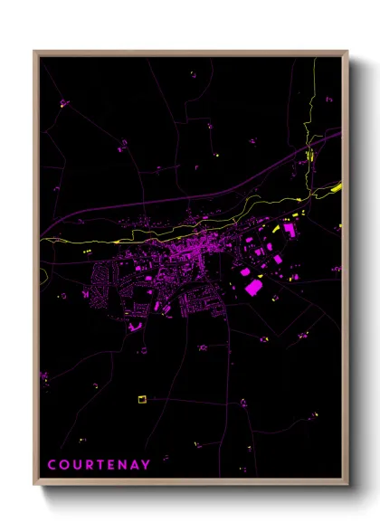Une affiche de carte sur Courtenay