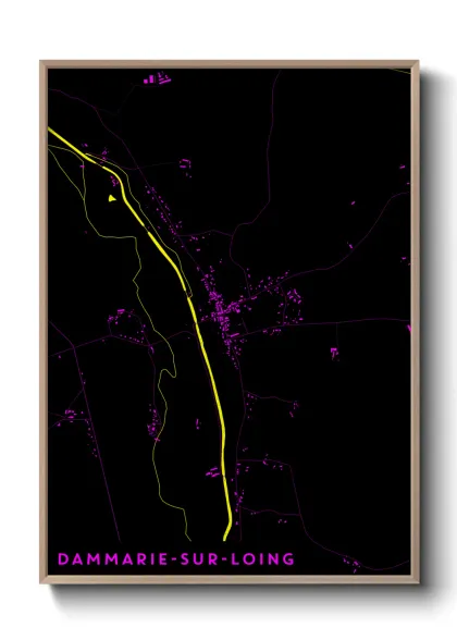 Une affiche de carte sur Dammarie-sur-Loing